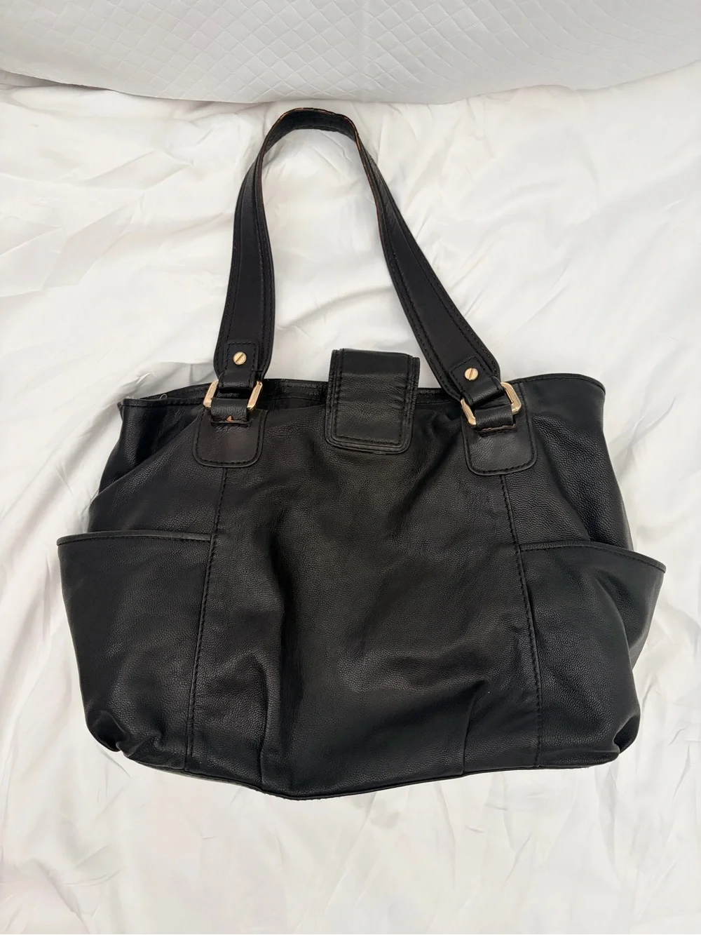 Michael Kors Black Tote with Gold-Tone Hardware